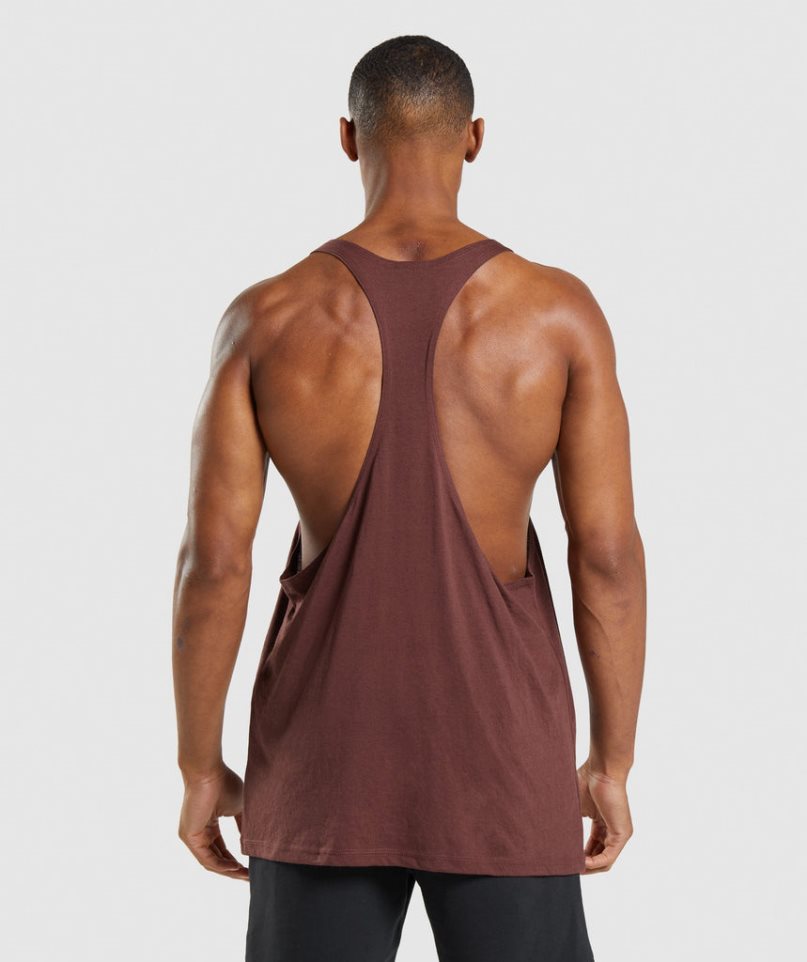 Men's Gymshark Legacy Stringer Tanks Burgundy | NZ 4RJMCL